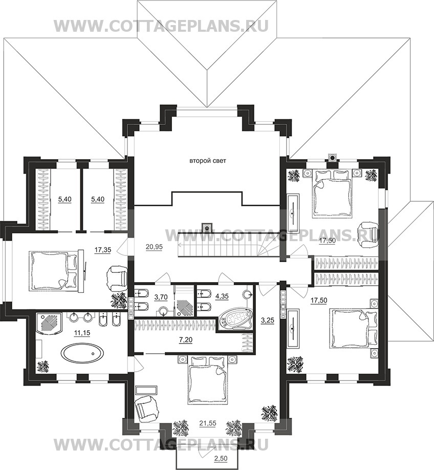 Поэтажные планы проект дома 200-28 общ. площадь 282,30 м2