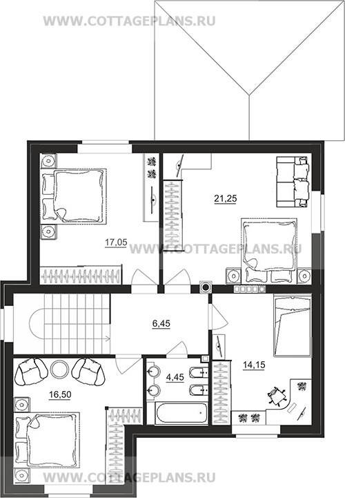 Поэтажные планы проект дома 75-49 общ. площадь 189,95 м2