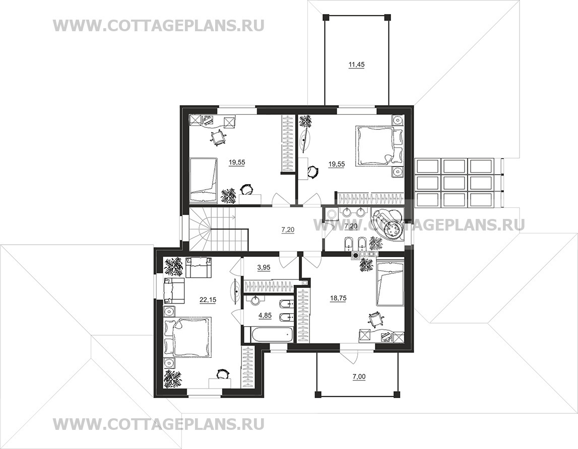 Поэтажные планы проект дома 95-94 общ. площадь 269,30 м2
