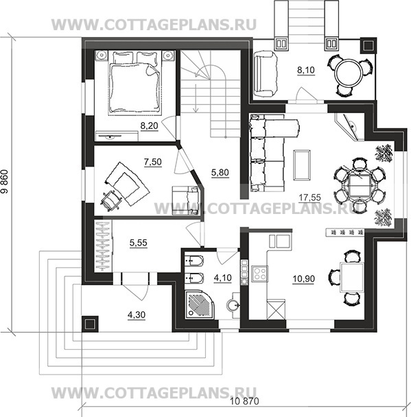 Поэтажные планы проект дома 76-52 общ. площадь 178,40 м2