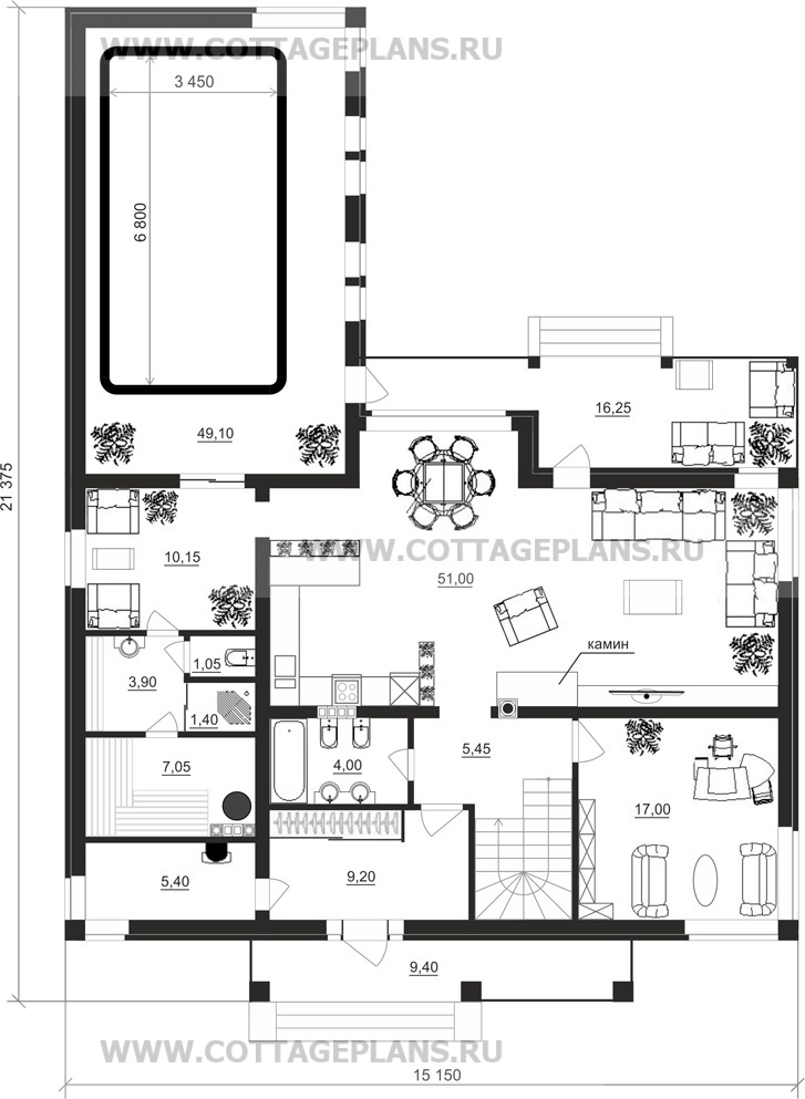 Поэтажные планы проект дома 21-51 общ. площадь 313,45 м2
