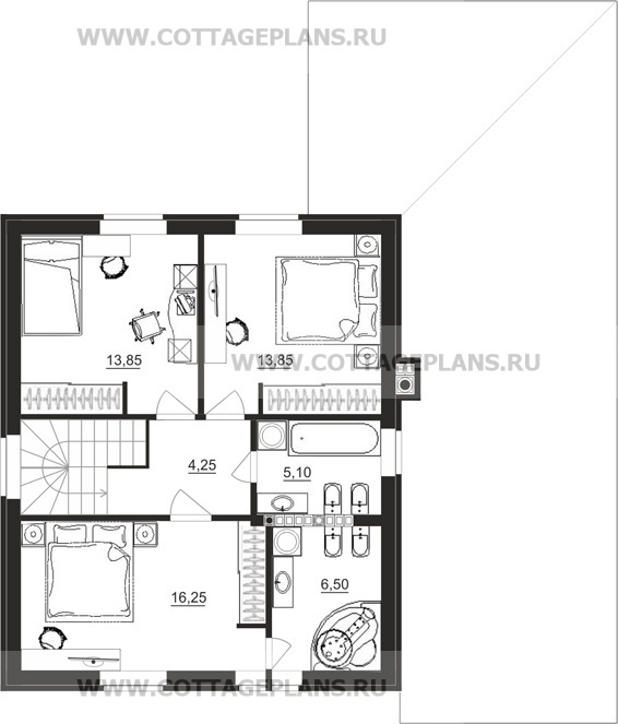 Поэтажные планы проект дома 14-61 общ. площадь 150,20 м2