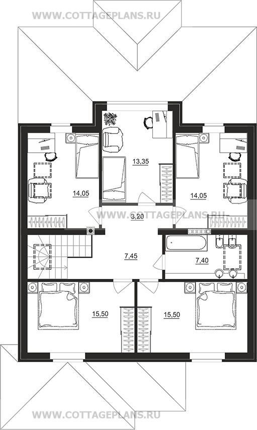 Поэтажные планы проект дома 106-25 общ. площадь 187,40 м2