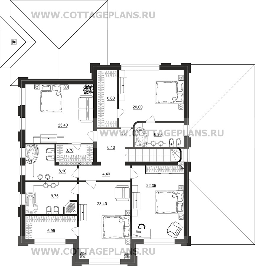 Поэтажные планы проект дома 105-28 общ. площадь 470,90 м2