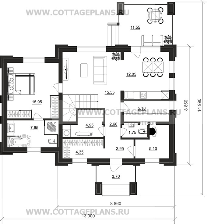 Поэтажные планы проект дома 106-77 общ. площадь 131,80м2
