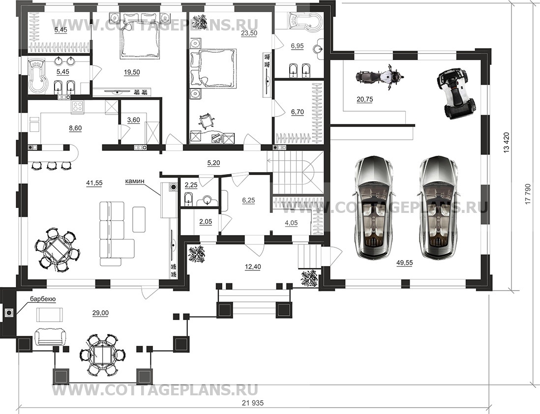 Поэтажные планы проект дома 08-84 общ. площадь 347,15 м2