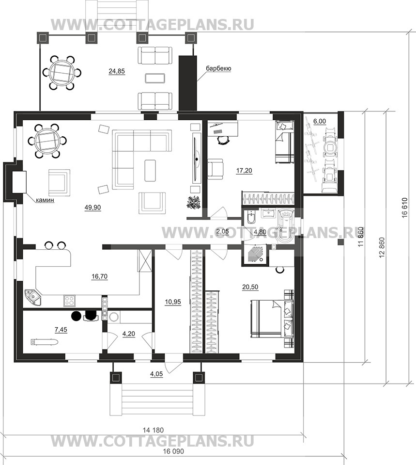 Поэтажные планы проект дома 900-59 общ. площадь 133,45м2