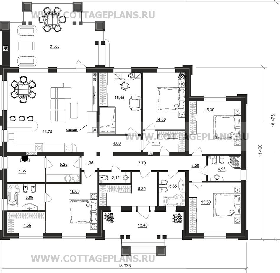 Поэтажные планы проект дома 902-46 общ. площадь 184,15 м2