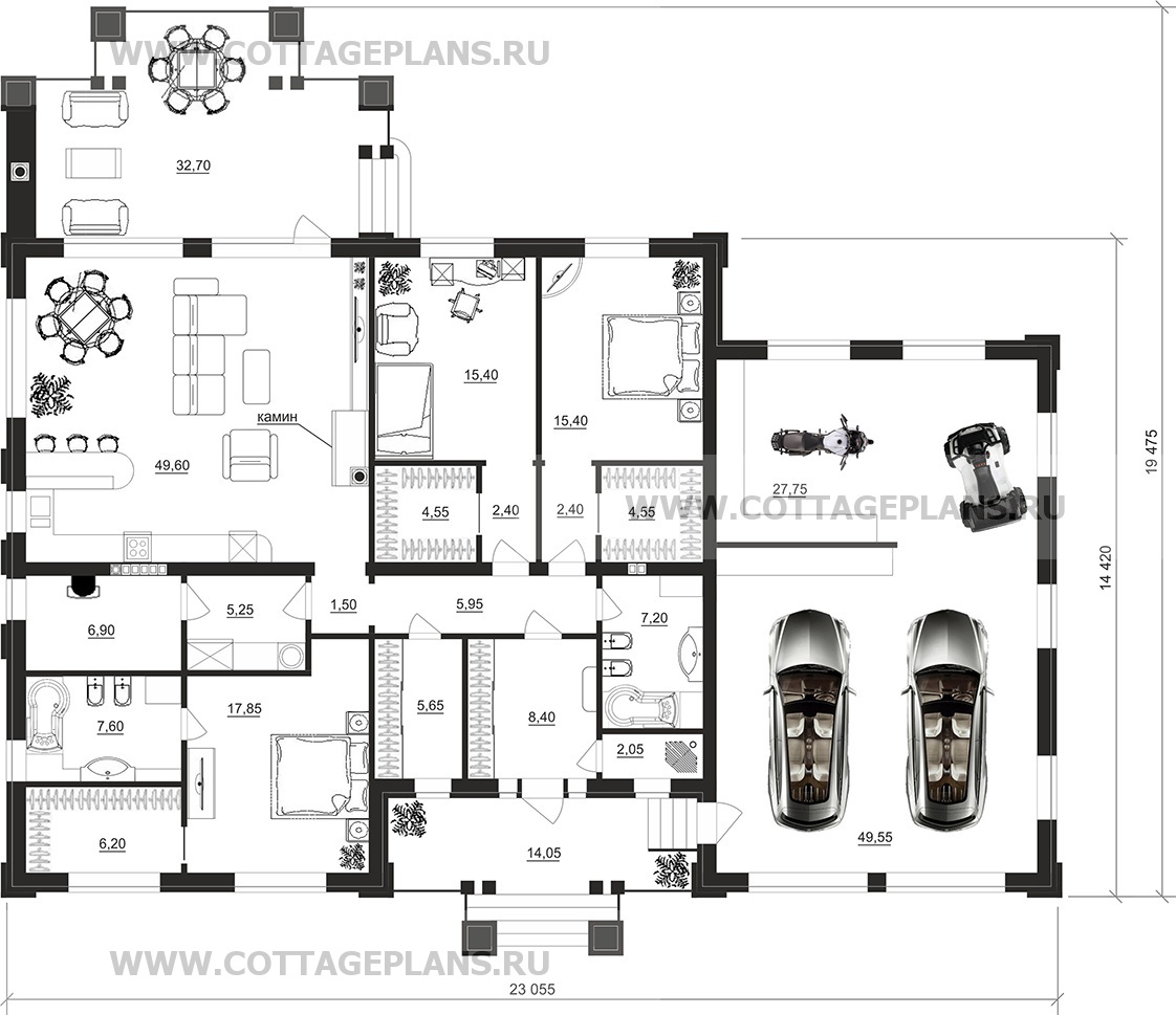 Поэтажные планы проект дома 27-76 общ. площадь 246,15 м2