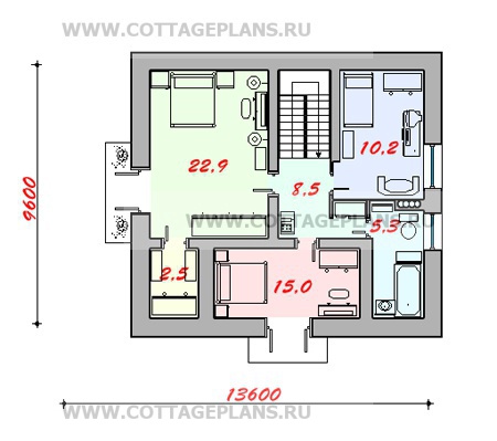 Поэтажные планы проект дома 59-86 общ. площадь 140,7 м2