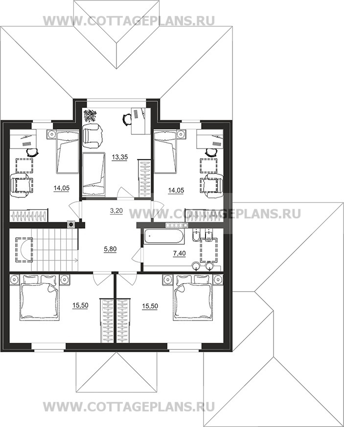 Поэтажные планы проект дома 77-86 общ. площадь 205,05 м2