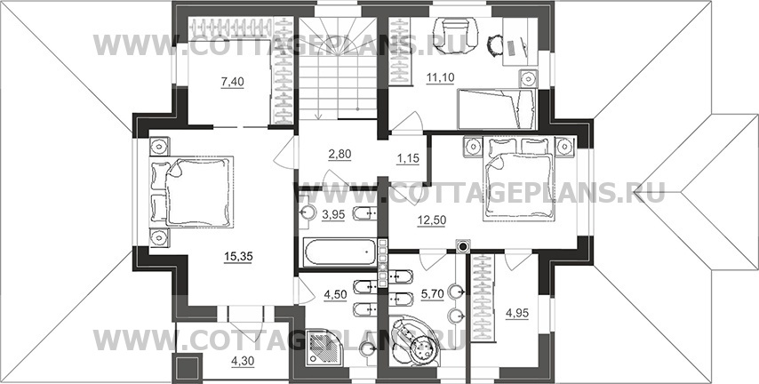 Поэтажные планы проект дома 29-83 общ. площадь 167,15 м2
