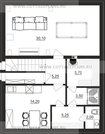 Поэтажные планы проект дома 14-91 общ. площадь 164,35 м2