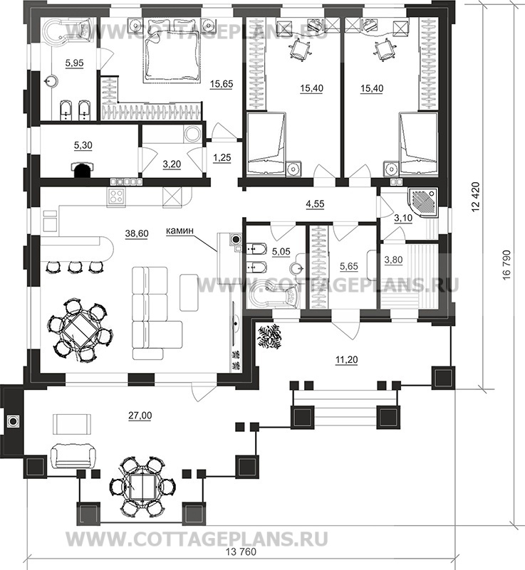 Поэтажные планы проект дома 27-80 общ. площадь 122,90 м2