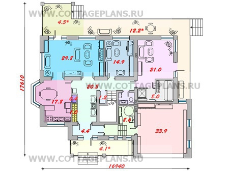 Поэтажные планы проект дома 47-99 общ. площадь 321,5 м2