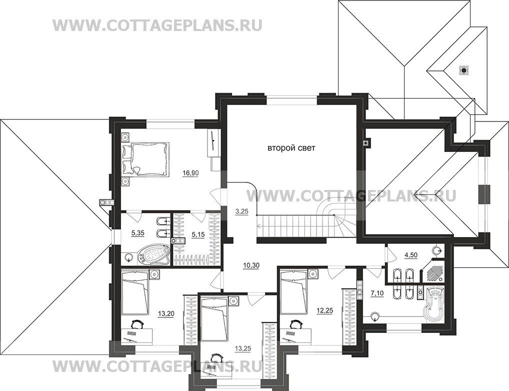 Поэтажные планы проект дома 102-81 общ. площадь 264,55 м2