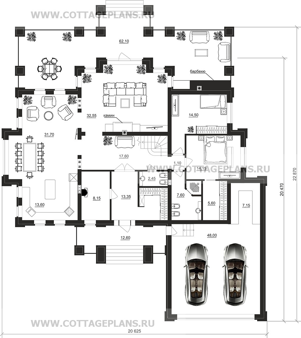 Поэтажные планы проект дома 100-31 общ. площадь 363,80 м2