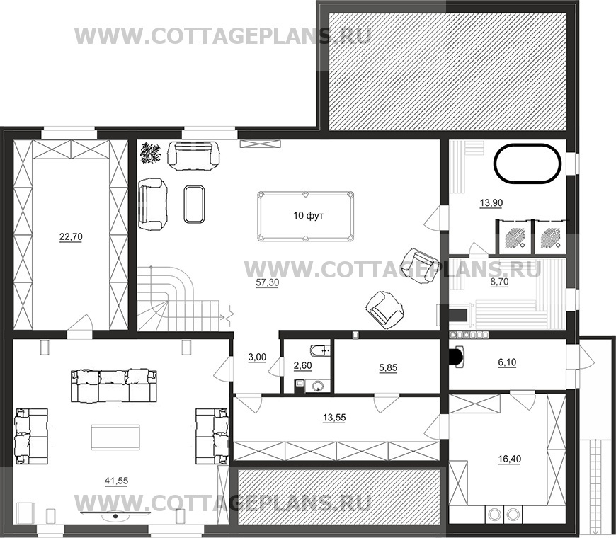 Поэтажные планы проект дома 101-20 общ. площадь 457,55 м2