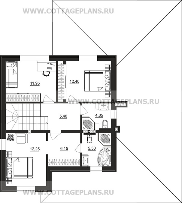Поэтажные планы проект дома 206-95 общ. площадь 150,75м2
