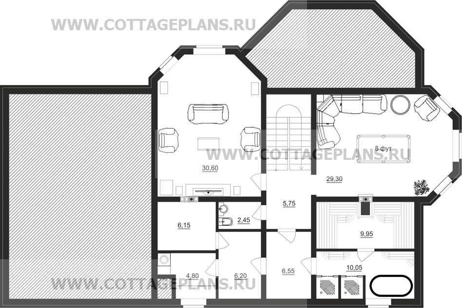 Поэтажные планы проект дома 96-11 общ. площадь 410,75 м2