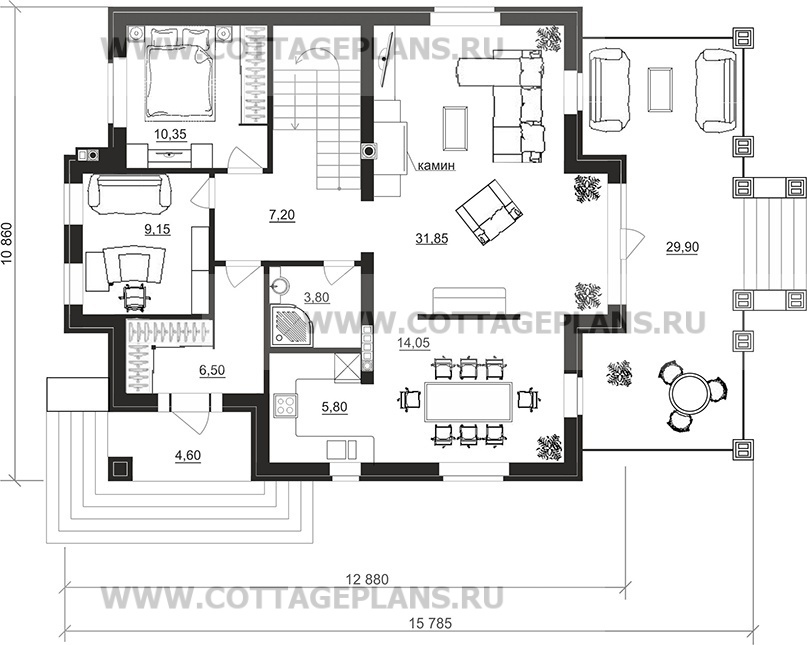 Поэтажные планы проект дома 101-48 общ. площадь 268,95 м2