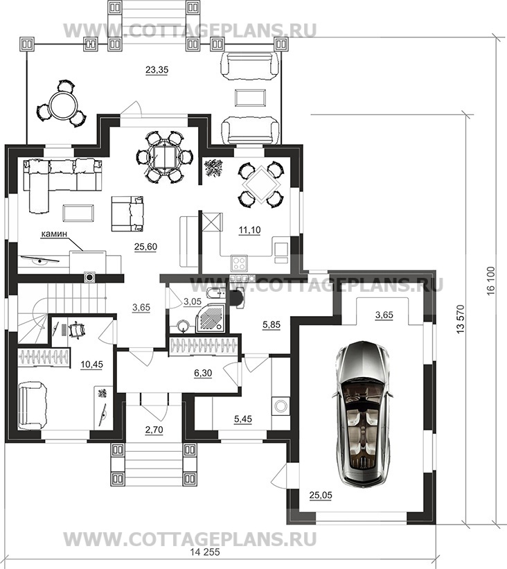 Поэтажные планы проект дома 77-09 общ. площадь 161,25 м2