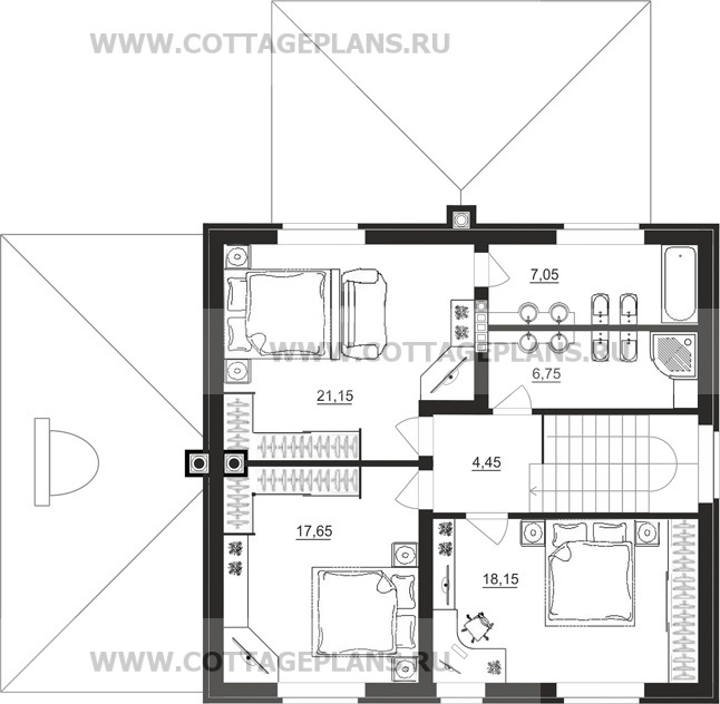 Поэтажные планы проект дома 92-30 общ. площадь 177,60 м2