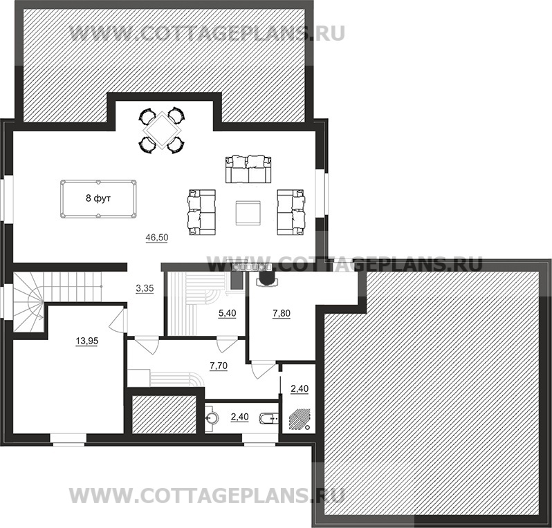 Поэтажные планы проект дома 78-13 общ. площадь 308,30м2