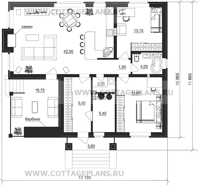 Поэтажные планы проект дома 700-55 общ. площадь 93,95м2