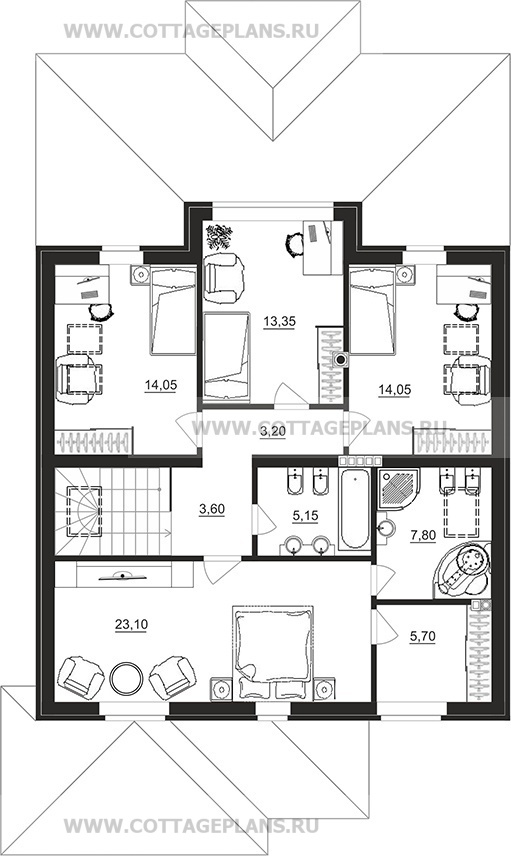 Поэтажные планы проект дома 77-89 общ. площадь 186,00 м2