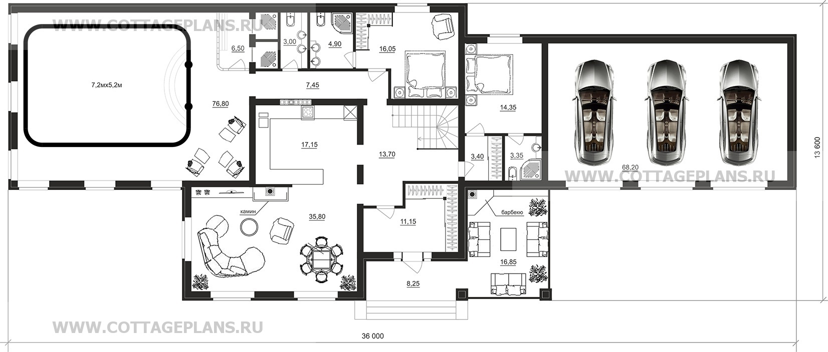 Поэтажные планы проект дома 29-10 общ. площадь 417,65 м2