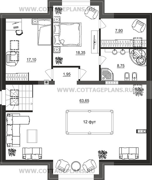 Поэтажные планы проект дома 74-91 общ. площадь 325,15 м2