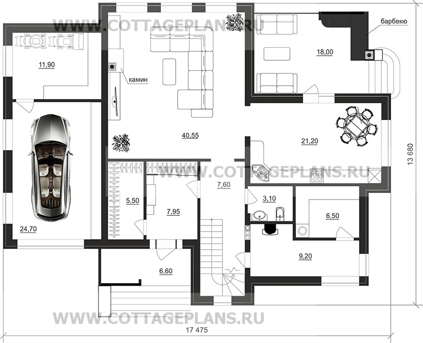 Поэтажные планы проект дома 204-63 общ. площадь 267,60 м2