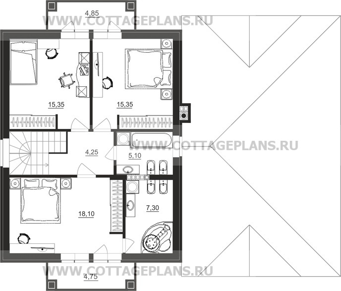 Поэтажные планы проект дома 87-81 общ. площадь 169,45 м2