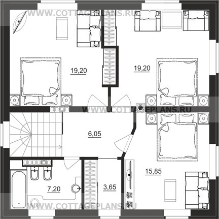 Поэтажные планы проект дома 88-53 общ. площадь 211,55 м2