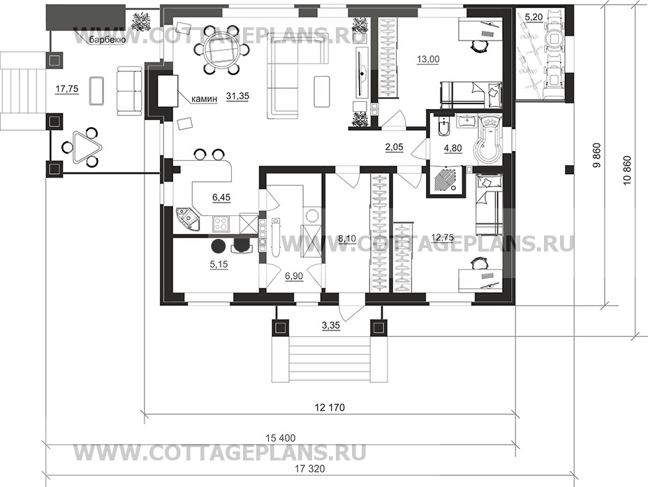 Поэтажные планы проект дома 900-60 общ. площадь 90,90м2