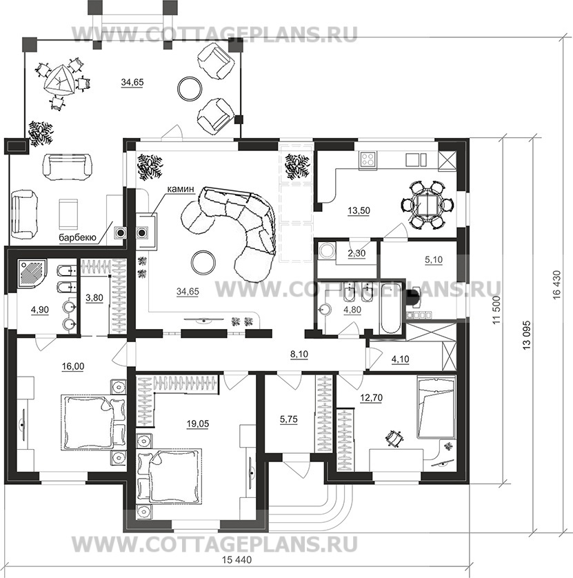 Поэтажные планы проект дома 07-21 общ. площадь 134,75 м2
