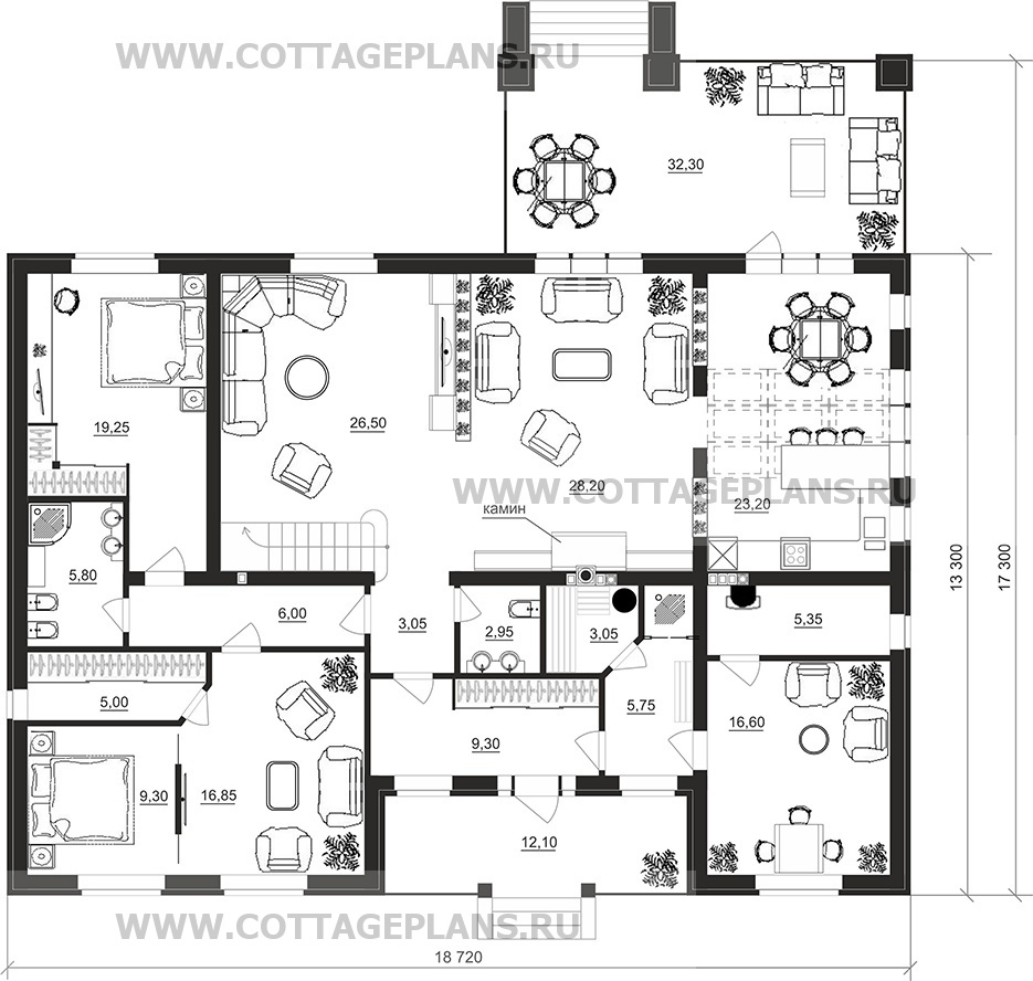 Поэтажные планы проект дома 200-58 общ. площадь 286,70 м2