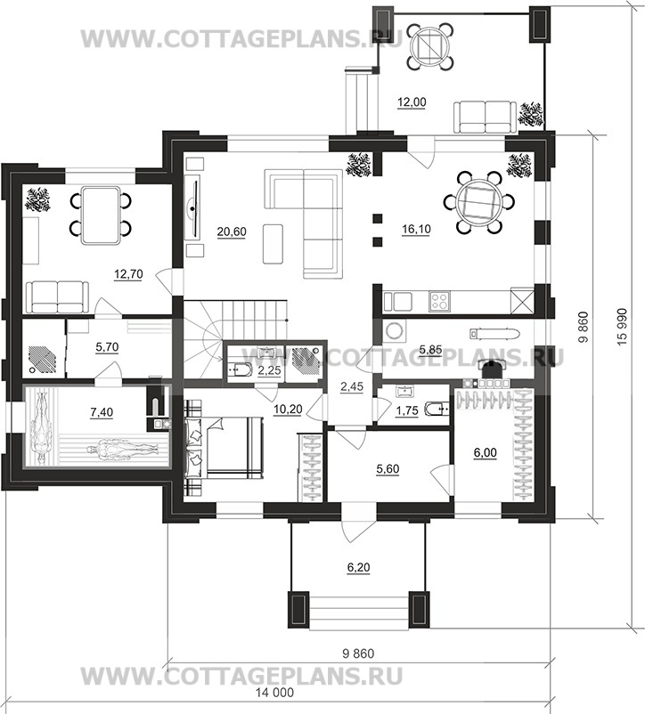 Поэтажные планы проект дома 206-81 общ. площадь 149,30м2