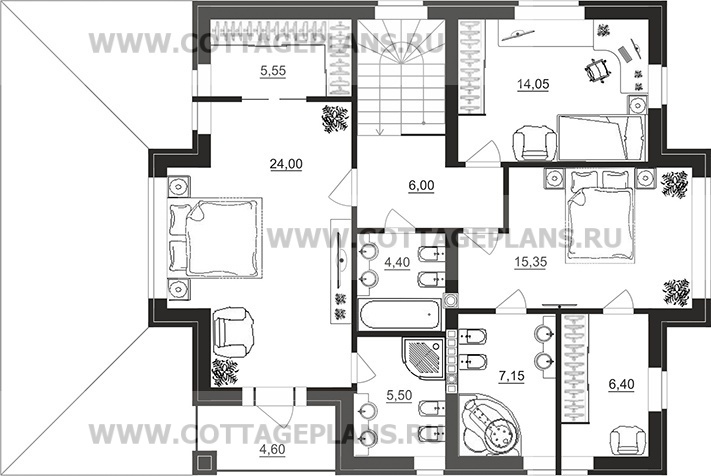 Поэтажные планы проект дома 71-97 общ. площадь 282,70 м2