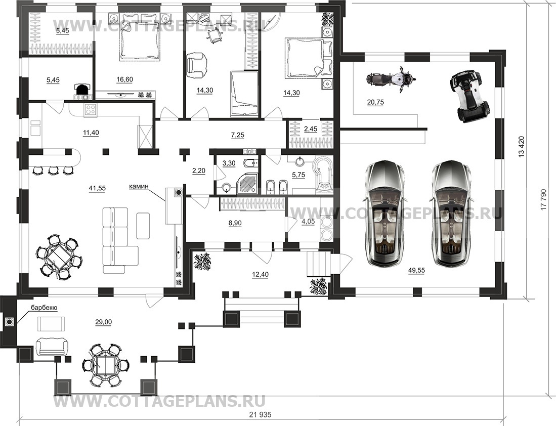 Поэтажные планы проект дома 07-84 общ. площадь 214,75 м2