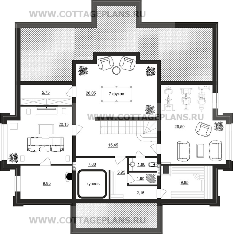 Поэтажные планы проект дома 203-11 общ. площадь 393,55 м2