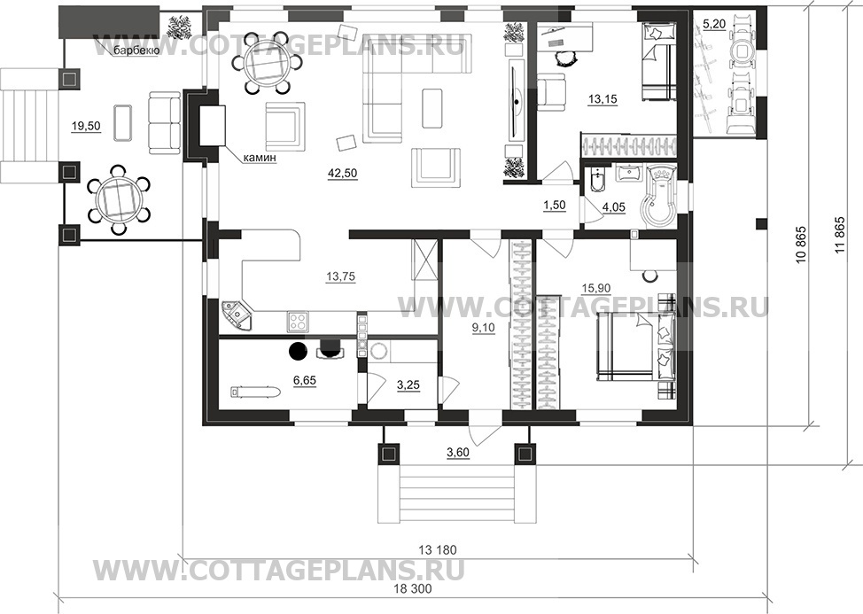 Поэтажные планы проект дома 700-61 общ. площадь 111,55м2