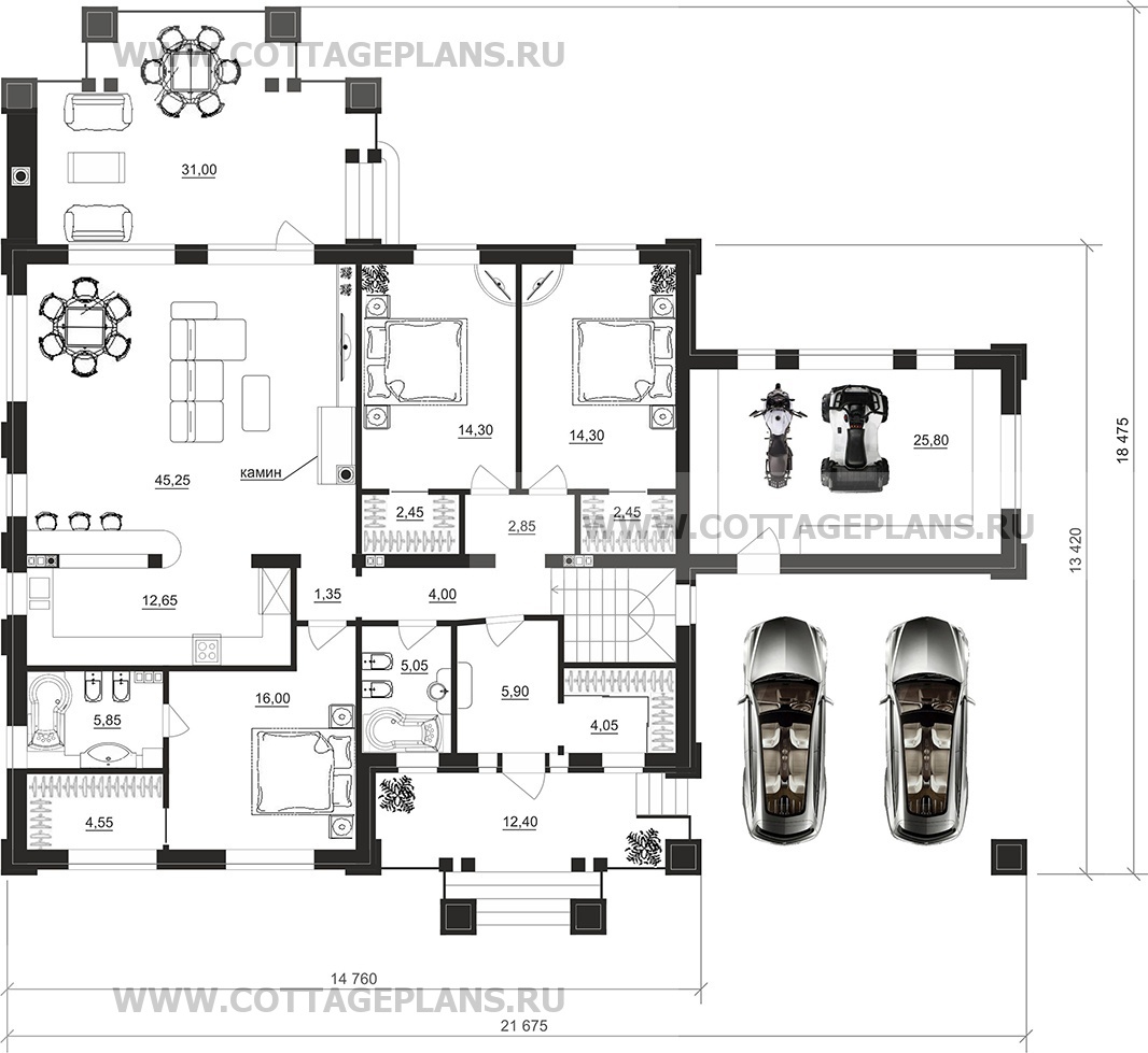 Поэтажные планы проект дома 91-63 общ. площадь 306,65 м2