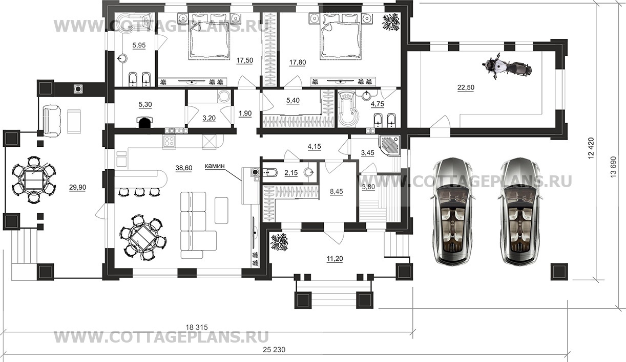 Поэтажные планы проект дома 07-68 общ. площадь 145,40 м2