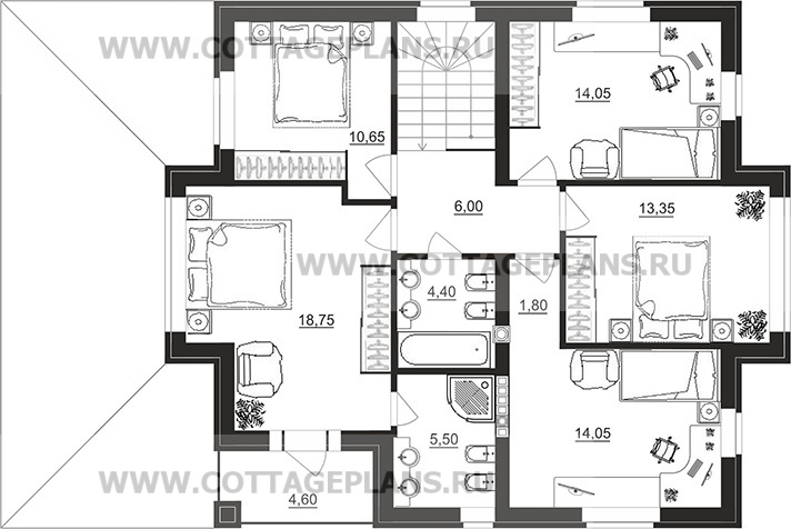 Поэтажные планы проект дома 29-97 общ. площадь 196,30 м2