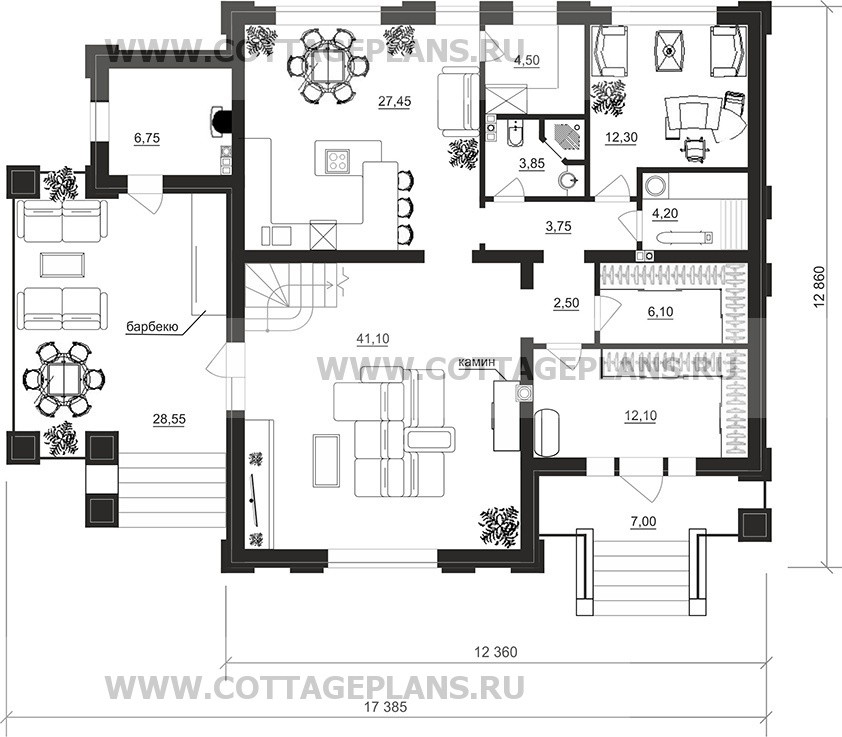 Поэтажные планы проект дома 204-15 общ. площадь 205,80 м2