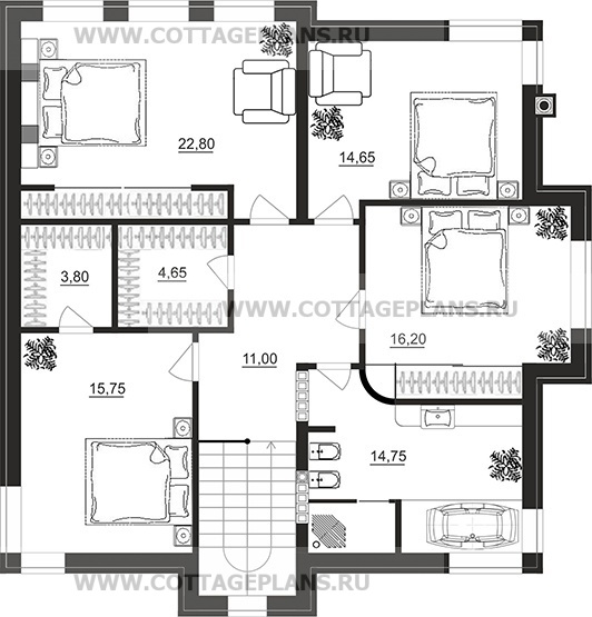 Поэтажные планы проект дома 105-56 общ. площадь 273,65 м2