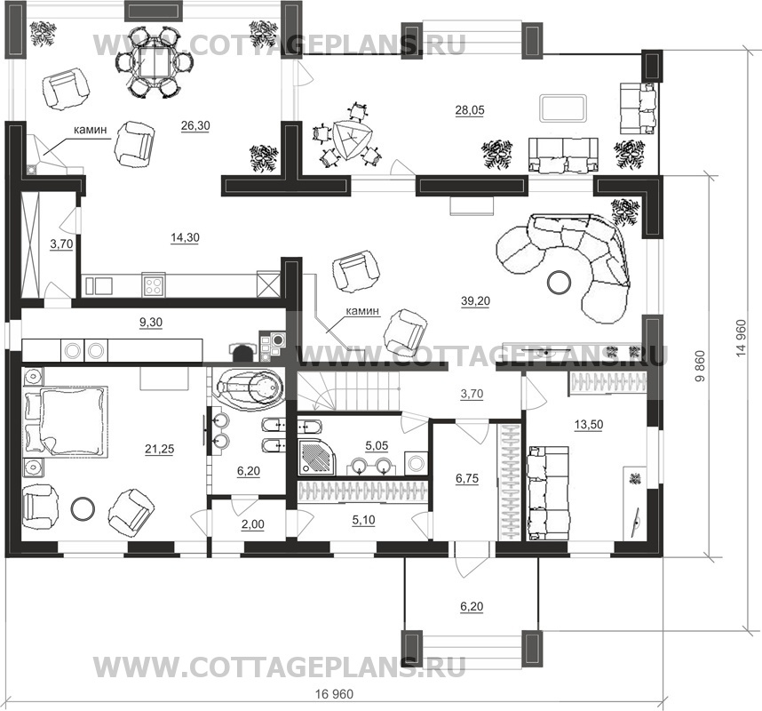 Поэтажные планы проект дома 29-00 общ. площадь 227,55 м2