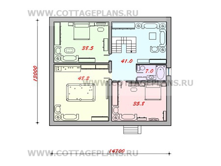 Поэтажные планы проект дома 58-05 общ. площадь 345,9 м2